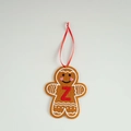 Gingerbread man felt ornament featuring a red letter Z and ribbon hanging loop - Letter Z(ML-O1455/Z)