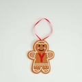 Felt gingerbread man Christmas ornament with red letter Y embroidery and heart cheeks - Letter Y(ML-O1455/Y)