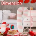 Detailed view of pink candy cane plush pillow with 35cm height and soft fuzzy texture - Small Candy Cane