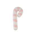 Pink and white striped candy cane plush pillow in soft sherpa fabric for Christmas decor - Small Style