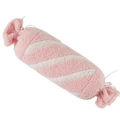 Cuscino di peluche a forma di caramella rosa e bianca in morbido pile con strisce a spirale - 41cm / Rosa Bianco