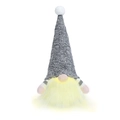 Gnomo di Natale a LED con cappello grigio a maglia e barba bianca luminosa decorativa - Grigio