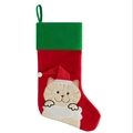 Calcetín navideño rojo y verde con diseño de gato de dibujos animados para mascotas - Estilo Gato (ML-O1550A)