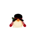 Leuchtender Weihnachtswichtel mit schwarzem Hut und glühendem weißem Bart auf Weiß - Schneemann / Schwarz