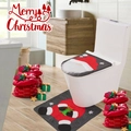 Christmas Santa toilet seat cover and rug set with faceless doll festive bathroom decor - Santa Claus 2Pcs Set