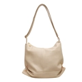 Bolso tote beige en cuero PU con herrajes dorados y correa ajustable para el hombro - Blanco Roto