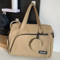 Borsa da viaggio kaki capiente in nylon con mini portamonete e tracolla regolabile - Cachi