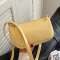 Borsa sottobraccio in pelle PU giallo chiaro di alta qualità con tracolla regolabile - Giallo