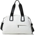 Bolsa de viaje acolchada blanca con asas negras y correa de hombro desmontable - Blanco Roto