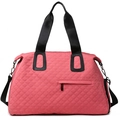 Bolso de viaje acolchado rosa con asas negras y correa desmontable para gimnasio y fitness - Rosa intenso