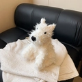 Graziosa borsa a tracolla Westie in morbido peluche bianco per l'inverno - Bianco