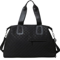 Bolso de viaje acolchado negro de gran capacidad en nailon con correa de hombro - Negro