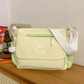 Bolso tote grande en patchwork amarillo claro y verde con correa ancha ajustable - Amarillo sin colgante
