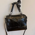 Classic black quilted crossbody bag with gold chain handle and adjustable strap - Black