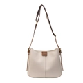 Fashionable creamy white bucket shoulder bag with contrasting brown adjustable strap - Off-white