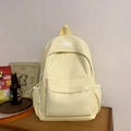 Minimalist light yellow backpack with BOKA BAG logo and drawstring side pockets - Yellow Without Pendant