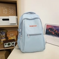 Lichtblauwe rugzak met meerdere vakken en borduursel voor school en op reis - Blauw