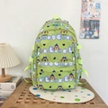 Sac à dos vert pour enfant avec motifs de chiots, sangles jaunes et logo Lucky - Sans Pendentif / Vert
