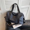 Waterproof navy blue oxford travel bag with adjustable shoulder straps and top handles - Blue