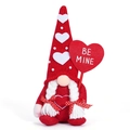 Gnomo di peluche per San Valentino con cappello a cuore rosso e scritta BE MINE - Stile da Donna (Trecce)