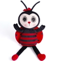 Cute ladybug plush doll with long legs and red bow decoration for festive home ornament - Ladybug
