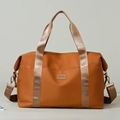 Große Reisetasche aus Oxford-Gewebe in Karamell-Orange mit verstellbarem Gurt - Braun