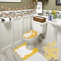 Détail de l'ensemble de bain de Pâques jaune avec lapin blanc et texture douce en peluche - Jaune