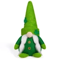 St. Patrick's Day Zwerg mit grünem Kleeblatt-Hut und langem weißem Bart als Deko - Damenstil