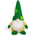 St. Patrick's Day Wichtel Plüsch in Grün-Gelb mit Kleeblatt-Applikationen und weißem Bart - Herrenstil