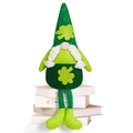 Gnomo di San Patrizio con cappello a quadrifoglio, trecce bianche e gambe lunghe - Stile Femminile a Gambe Lunghe