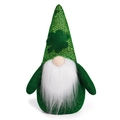 Gnomo di peluche per San Patrizio con cappello glitterato verde e trifoglio - Maschio senza Gambe
