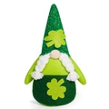 Gnomo di peluche per San Patrizio con paillettes a trifoglio e lunga barba intrecciata - Femmina senza Gambe