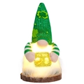 Gnomo luminoso di San Patrizio con paillettes verdi e scritta 'I'm Irish' su legno - Tenendo Insegna di Birra