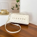 Sac bandoulière matelassé blanc avec décorations en cristal CLEAROK et fine lanière - Blanc
