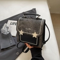 Sac à dos rétro noir et gris polyvalent avec étoiles argentées et poignée en cuir - Noir sans Pendentif