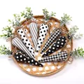 Easter fabric carrots set with black and white patterns in a woven basket - Dotted Style