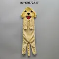 Detailed view of yellow puppy hanging hand towel made of soft plush fabric, 22.5 inches long - Yellow Dog