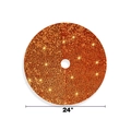 Gonna per albero di Natale arancione con paillettes da 24 pollici e effetto glitter - M