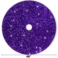 Jupe de sapin de Noël à paillettes mauves de 48 pouces pour décoration festive de fêtes - Diamètre 122CM