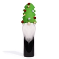 Funda de botella de vino de gnomo navideño con gorro de fieltro verde y barba blanca - Árbol de Navidad