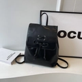 Zaino nero chic stile balletto con fiocchi decorativi e dettagli stringati - Grande / Nero