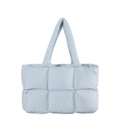 Sac fourre-tout matelassé bleu clair avec design spacieux et anses rembourrées - Bleu