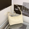 Elegante borsa hobo trapuntata color bianco crema con tracolla regolabile in pelle - Bianco Sporco