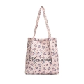 Sac fourre-tout en toile à fleurs roses avec imprimé My Sunday et grandes poignées - Rose