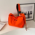 Sac fourre-tout polyvalent en toile orange vif avec poches zippées et bandoulière - Orange