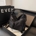 Sac à bandoulière polyvalent en nylon noir multi-poches dans un coffret cadeau - Noir
