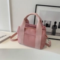 Borsa tote in tela rosa con manici e tracolla regolabile per uso quotidiano donna - Rosa