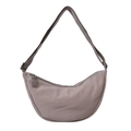 Borsa a tracolla in nylon grigio-viola con design a pieghe e tracolla regolabile in tessuto - Grigio