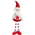 Muñeco de Papá Noel de felpa con piernas largas y gorro rojo para decoración de Navidad - Estilo Papá Noel