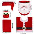 Ensemble de 5 pièces de décoration de Noël pour toilettes avec tapis et couvercle - Style Père Noël Ensemble
